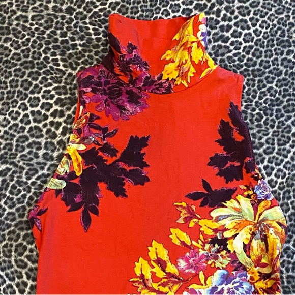 Free People Tops Pixie Floral Print Mock Neck Bodysuit Sleeveless NWT Size XS - Picture 10 of 10